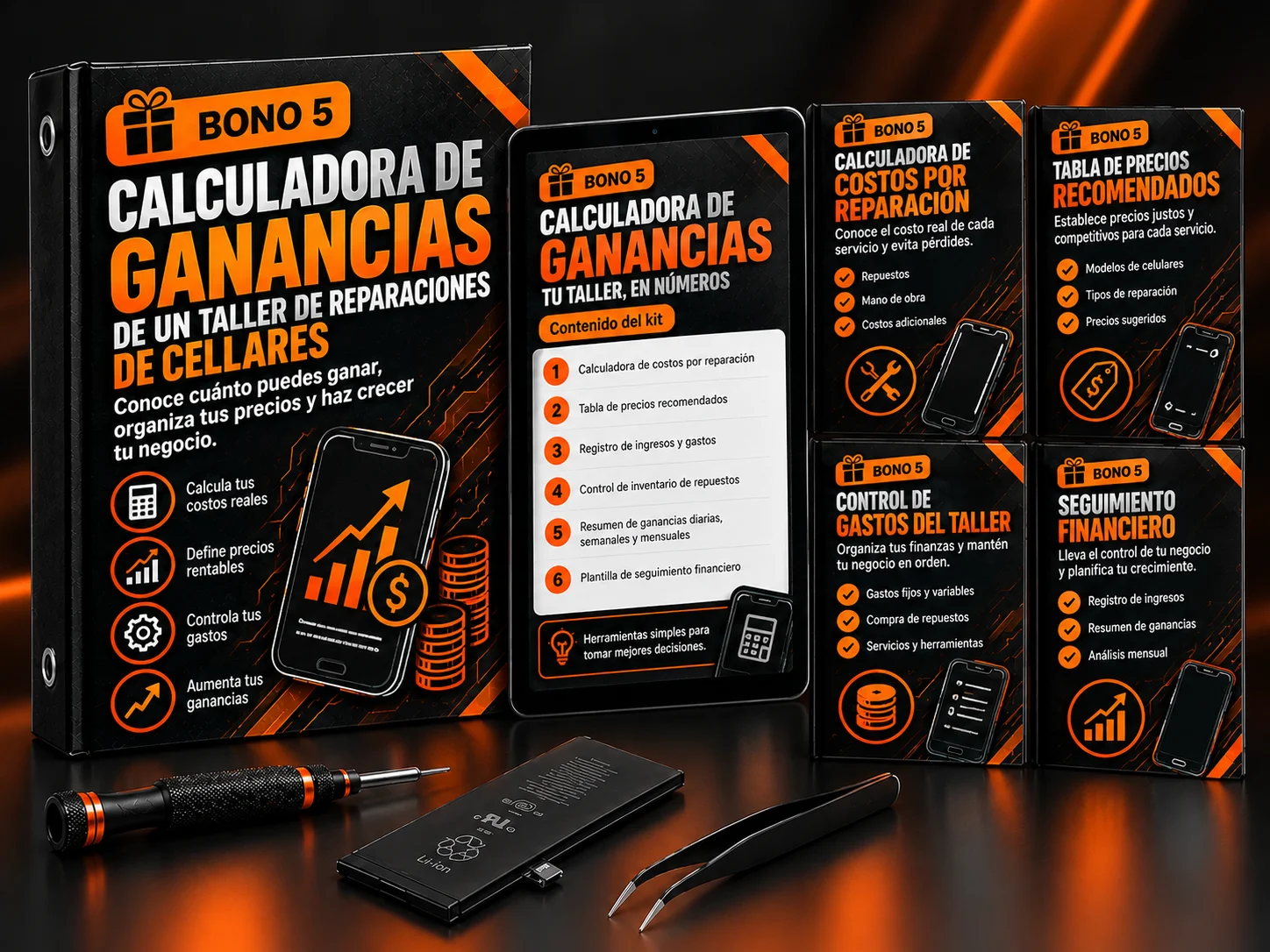 Mockup del Bono 5: Calculadora de ganancias de un taller de reparaciones
