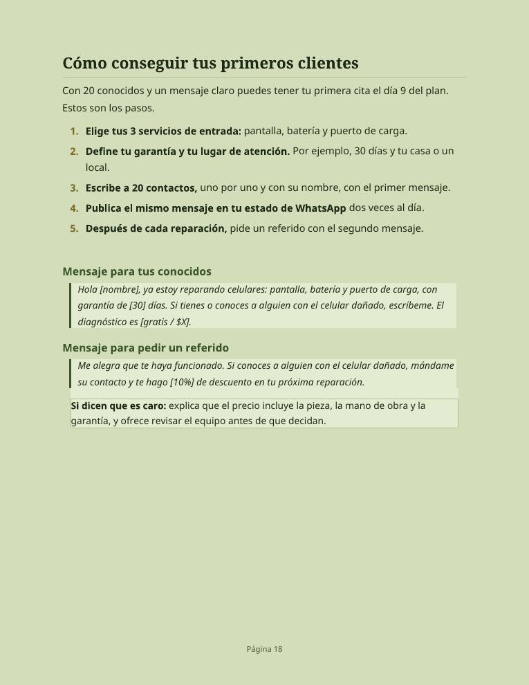 Contenido real del manual: Cómo conseguir tus primeros clientes